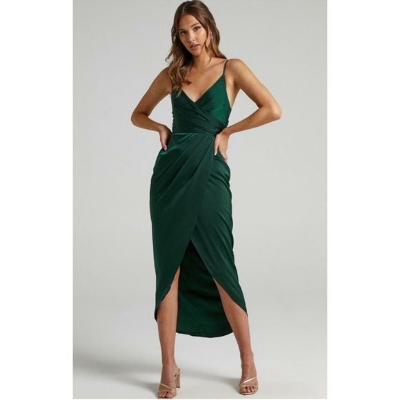 Showpo. - How will I know dress - emerald green bridesmaid dress NWT size 16 - Picture 1 of 2